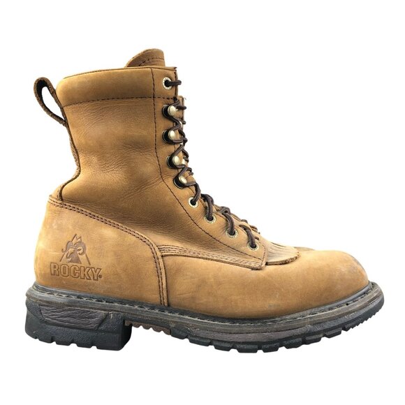 Rocky Men\'s Size 9M Rider Lacer Waterproof Gaucho Crazyhorse Brown Leather Boots main image 8